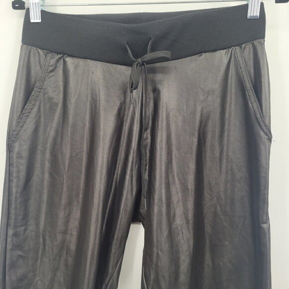 Vegan Leather Black Jogger - Picture 5 of 10